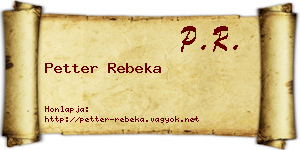 Petter Rebeka névjegykártya